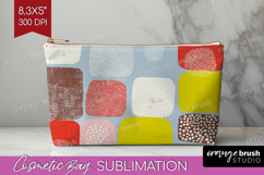 Abstract Doodle Cosmetic Bag - Modern Texture Makeup Bag PNG Product Image 1