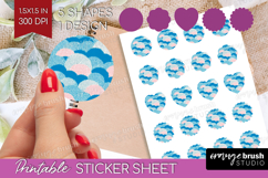 Abstract Doodle Round Sticker - Modern Texture Printable Product Image 1