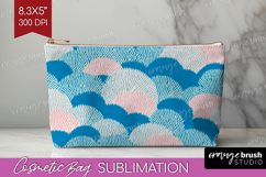 Abstract Doodle Cosmetic Bag - Modern Texture Makeup Bag PNG Product Image 1