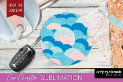 Abstract Doodle Car Coaster - Modern Texture Coaster PNG Product Image 1