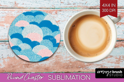 Abstract Doodle Round Coaster - Modern Texture Coaster PNG Product Image 1