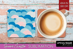 Abstract Doodle Square Coaster - Modern Texture Coaster PNG Product Image 1