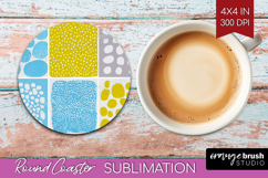 Abstract Doodle Round Coaster - Modern Texture Coaster PNG Product Image 1