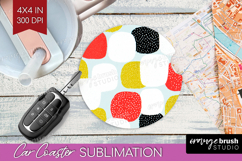 Abstract Doodle Car Coaster - Modern Texture Coaster PNG Product Image 1