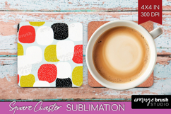 Abstract Doodle Square Coaster - Modern Texture Coaster PNG Product Image 1