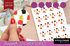 Abstract Doodle Round Sticker - Modern Texture Printable Product Image 1