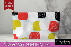Abstract Doodle Cosmetic Bag - Modern Texture Makeup Bag PNG Product Image 1