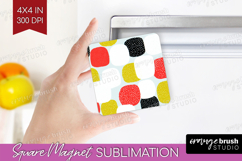 Abstract Doodle Magnet Sublimation - Modern Texture Square Product Image 1
