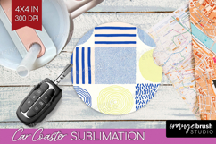 Abstract Doodle Car Coaster - Modern Texture Coaster PNG Product Image 1