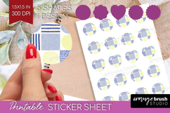 Abstract Doodle Round Sticker - Modern Texture Printable Product Image 1