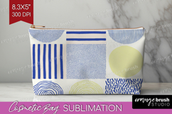 Abstract Doodle Cosmetic Bag - Modern Texture Makeup Bag PNG Product Image 1