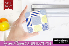 Abstract Doodle Magnet Sublimation - Modern Texture Square Product Image 1