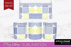 Abstract Doodle Mug Wrap - Modern Texture Mug PNG Product Image 1