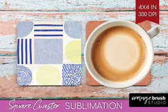 Abstract Doodle Square Coaster - Modern Texture Coaster PNG Product Image 1