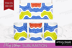 Abstract Doodle Mug Wrap - Modern Texture Mug PNG Product Image 1