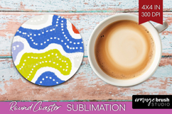 Abstract Doodle Round Coaster - Modern Texture Coaster PNG Product Image 1