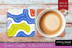 Abstract Doodle Square Coaster - Modern Texture Coaster PNG Product Image 1