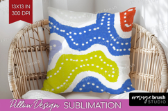 Abstract Doodle Pillow Sublimation - Modern Texture Pillow Product Image 1