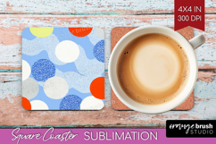 Abstract Doodle Square Coaster - Modern Texture Coaster PNG Product Image 1