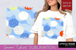 Abstract Doodle Square Tshirt Background - Modern Texture Product Image 1