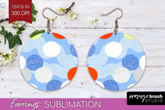 Abstract Doodle Round Earrings - Modern Texture PNG Product Image 1