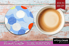 Abstract Doodle Round Coaster - Modern Texture Coaster PNG Product Image 1