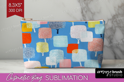 Abstract Doodle Cosmetic Bag - Modern Texture Makeup Bag PNG Product Image 1