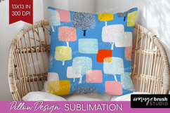 Abstract Doodle Pillow Sublimation - Modern Texture Pillow Product Image 1