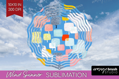 Abstract Doodle Wind Spinner Sublimation PNG - Modern Round Product Image 1