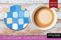 Abstract Doodle Round Coaster - Modern Texture Coaster PNG Product Image 1