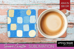 Abstract Doodle Square Coaster - Modern Texture Coaster PNG Product Image 1