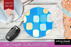 Abstract Doodle Car Coaster - Modern Texture Coaster PNG Product Image 1