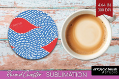 Abstract Doodle Round Coaster - Modern Texture Coaster PNG Product Image 1