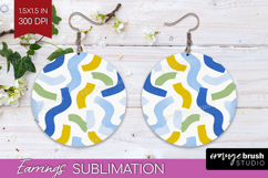Abstract Doodle Round Earrings - Modern Texture PNG Product Image 1