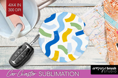 Abstract Doodle Car Coaster - Modern Texture Coaster PNG Product Image 1