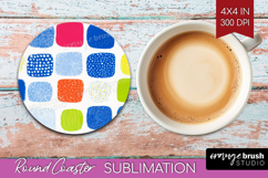 Abstract Doodle Round Coaster - Modern Texture Coaster PNG Product Image 1