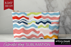 Abstract Doodle Cosmetic Bag - Modern Texture Makeup Bag PNG Product Image 1