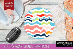 Abstract Doodle Car Coaster - Modern Texture Coaster PNG Product Image 1