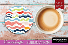 Abstract Doodle Round Coaster - Modern Texture Coaster PNG Product Image 1