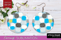Abstract Doodle Round Earrings - Modern Texture PNG Product Image 1