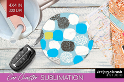Abstract Doodle Car Coaster - Modern Texture Coaster PNG Product Image 1