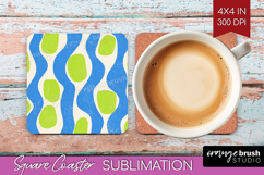 Abstract Doodle Square Coaster - Modern Texture Coaster PNG Product Image 1