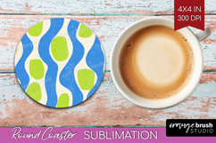 Abstract Doodle Round Coaster - Modern Texture Coaster PNG Product Image 1