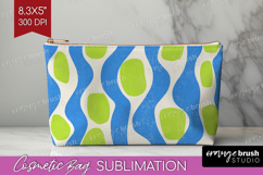 Abstract Doodle Cosmetic Bag - Modern Texture Makeup Bag PNG Product Image 1