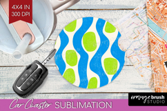 Abstract Doodle Car Coaster - Modern Texture Coaster PNG Product Image 1