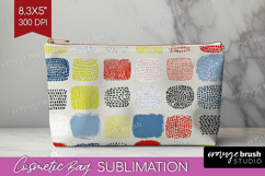 Abstract Doodle Cosmetic Bag - Modern Texture Makeup Bag PNG Product Image 1