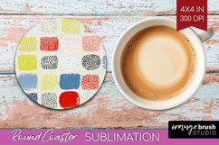 Abstract Doodle Round Coaster - Modern Texture Coaster PNG Product Image 1