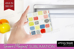 Abstract Doodle Magnet Sublimation - Modern Texture Square Product Image 1