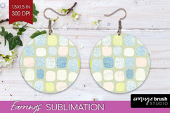 Abstract Doodle Round Earrings - Modern Texture PNG Product Image 1