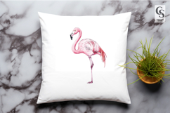 Pink Watercolor Flamingo Clipart Sublimation PNG Product Image 3